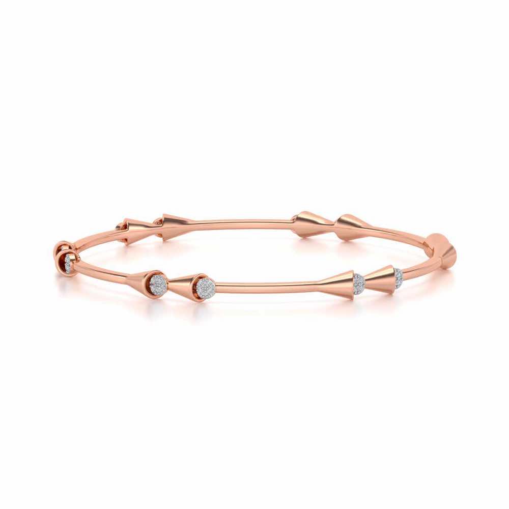 Drop-lays Silver Bangles - Rose Gold - Image 5