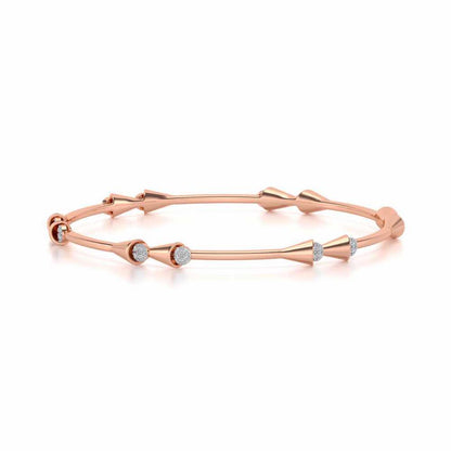 Drop-lays Silver Bangles - Rose Gold - Image 5