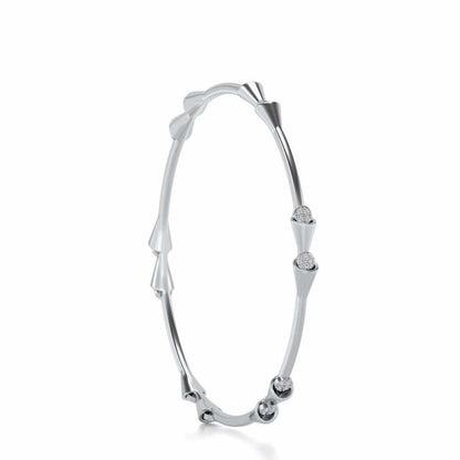 Drop-lays Silver Bangles - White Gold - Image 3