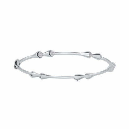 Drop-lays Silver Bangles - White Gold - Image 4