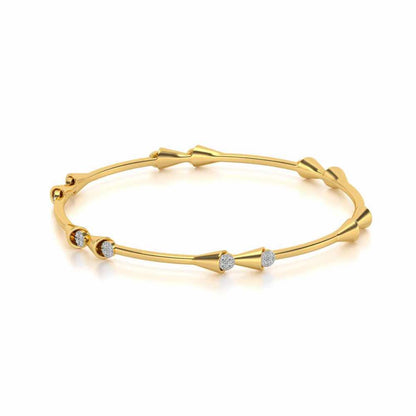 Drop-lays Silver Bangles - Yellow Gold - Image 2
