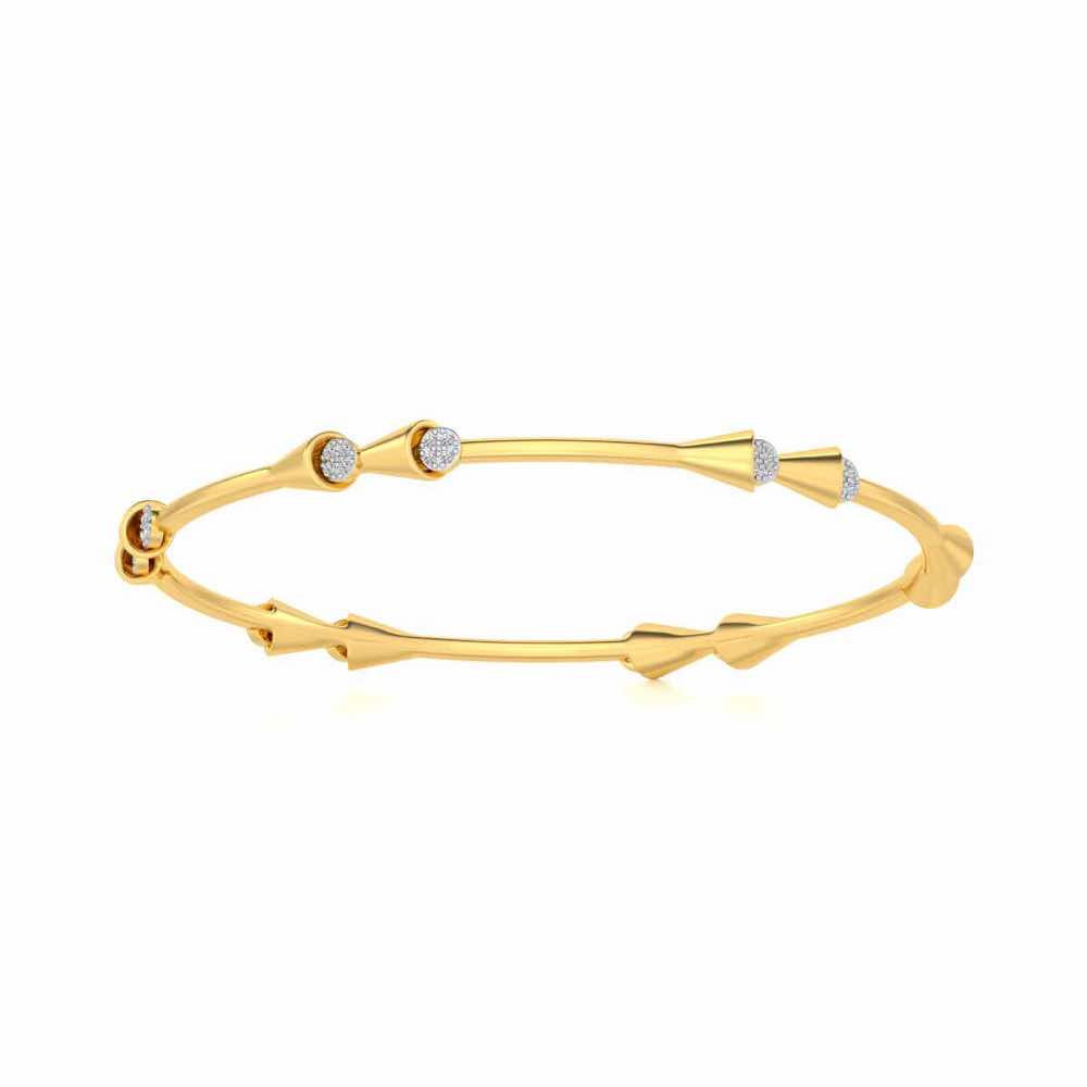 Drop-lays Silver Bangles - Yellow Gold - Image 4