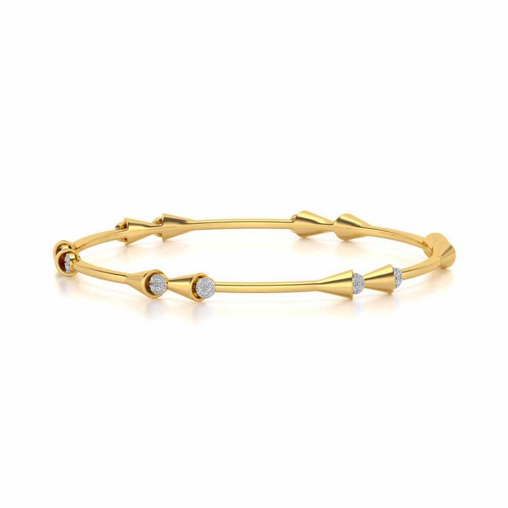Drop-lays Silver Bangles - Yellow Gold - Image 5