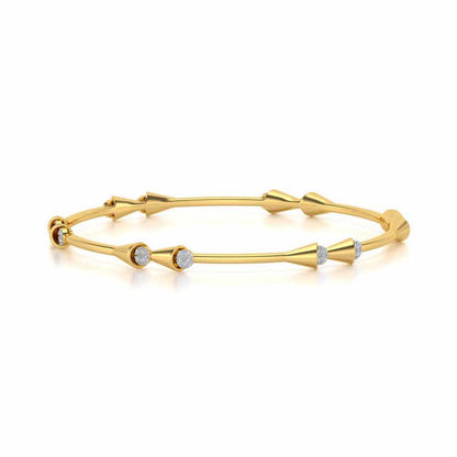Drop-lays Silver Bangles - Yellow Gold - Image 5