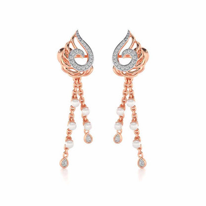 Dropril Silver Dangler Earrings - Rose Gold - Image 2