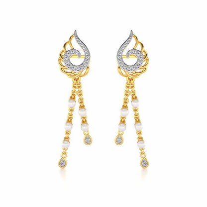 Dropril Silver Dangler Earrings - Yellow Gold - Image 1
