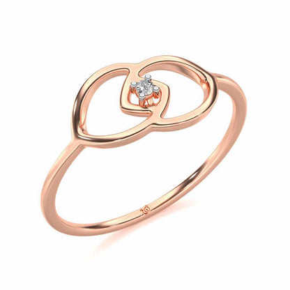 Dualism Silver Ring - Rose Gold - Image 1