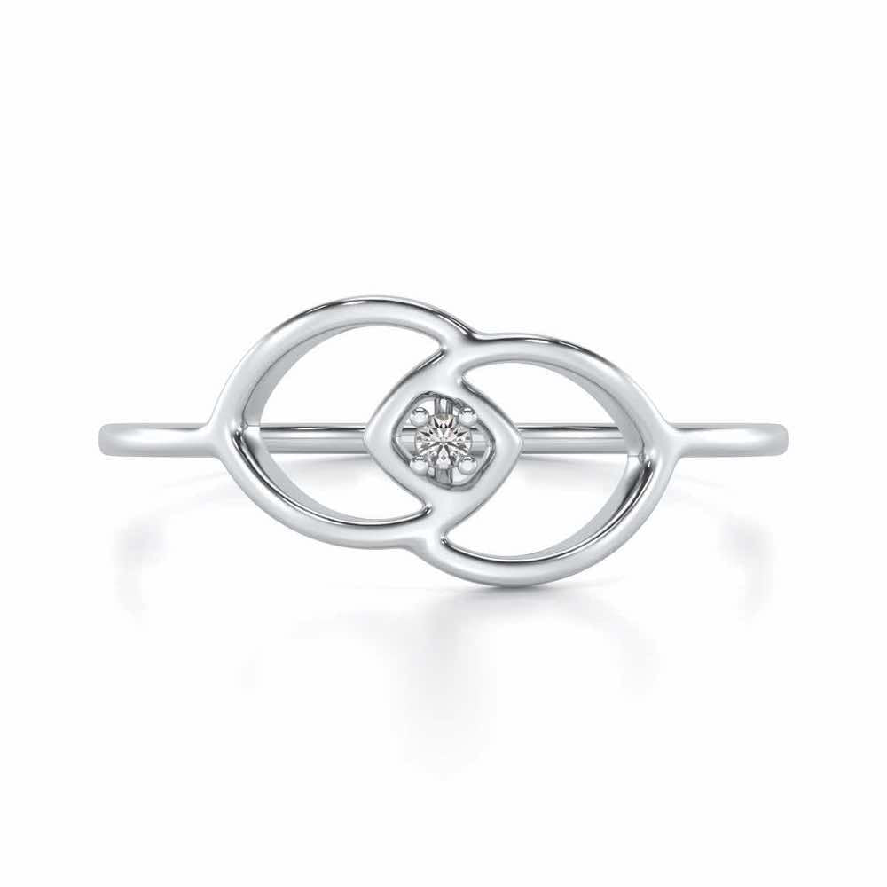 Dualism Silver Ring - White Gold - Image 4
