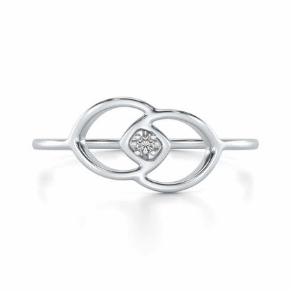 Dualism Silver Ring - White Gold - Image 4