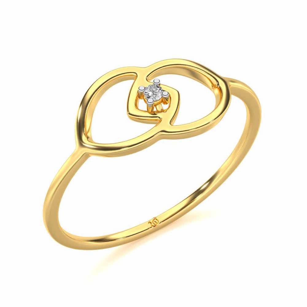 Dualism Silver Ring - Yellow Gold - Image 1