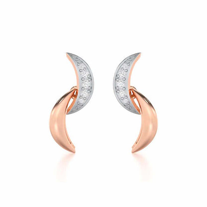 Duchess Loom Silver Earrings - Rose Gold - Image 1