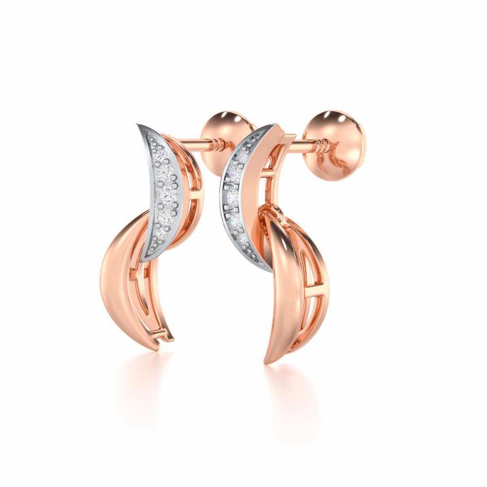 Duchess Loom Silver Earrings - Rose Gold - Image 3