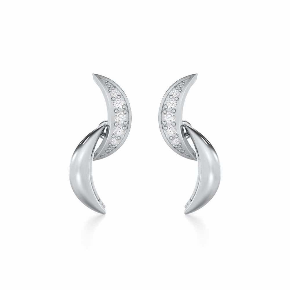 Duchess Loom Silver Earrings - White Gold - Image 1