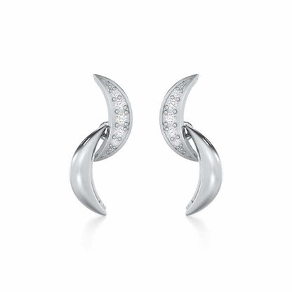Duchess Loom Silver Earrings - White Gold - Image 1