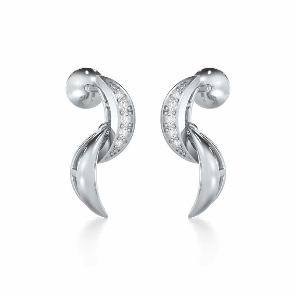 Duchess Loom Silver Earrings - White Gold - Image 2