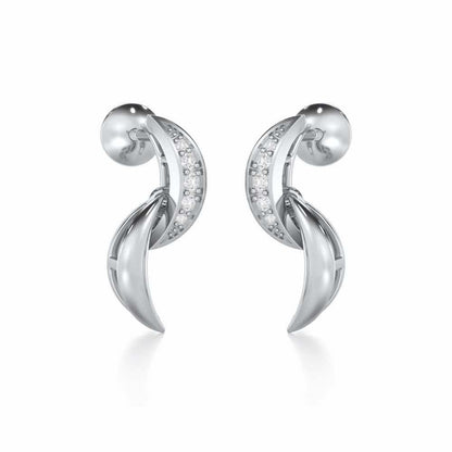 Duchess Loom Silver Earrings - White Gold - Image 2