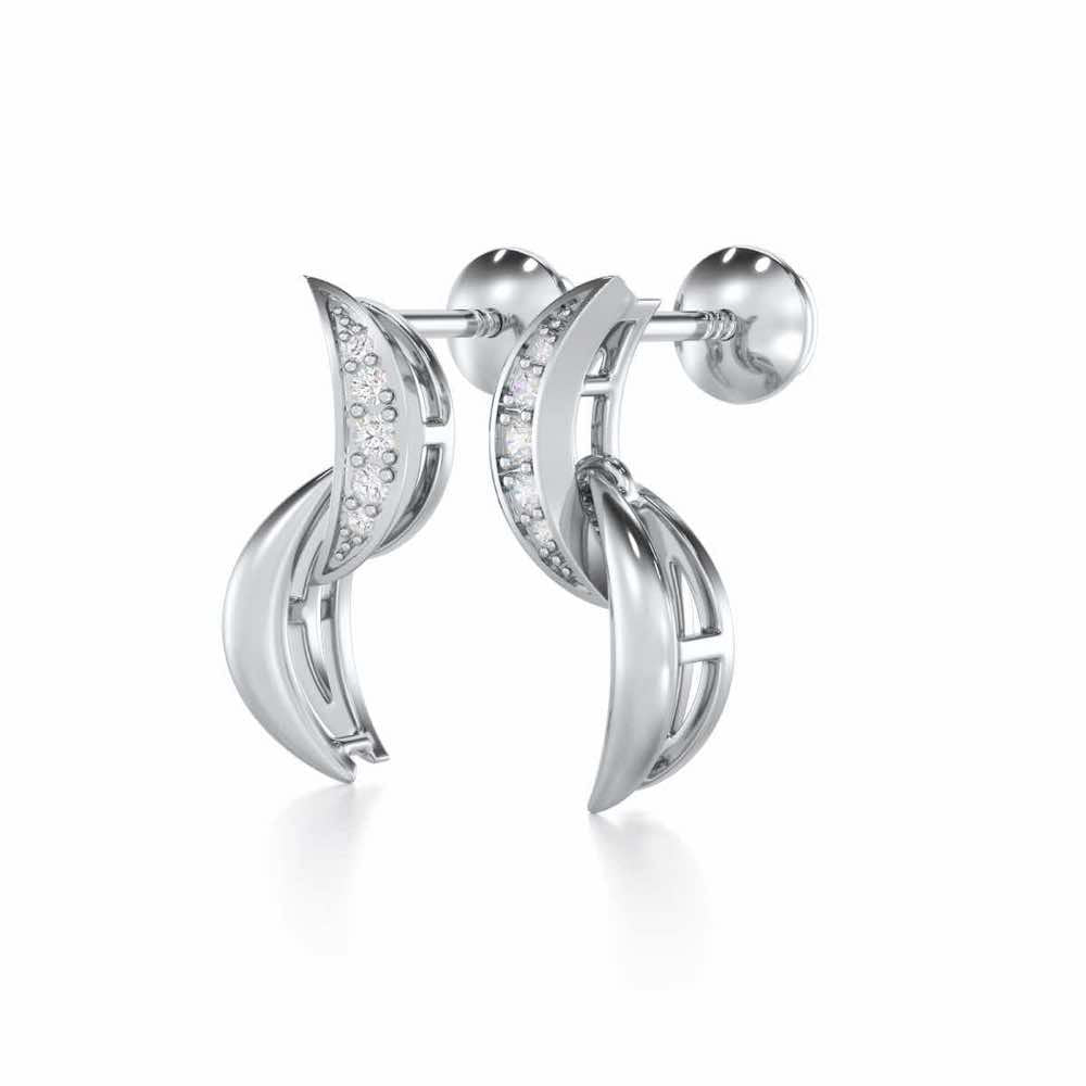 Duchess Loom Silver Earrings - White Gold - Image 3