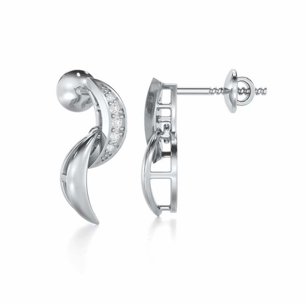 Duchess Loom Silver Earrings - White Gold - Image 4