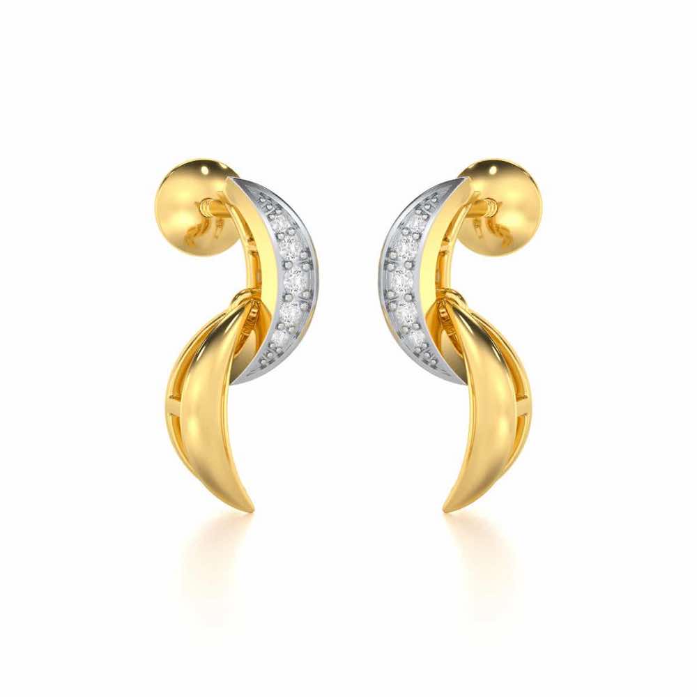 Duchess Loom Silver Earrings - Yellow Gold - Image 2