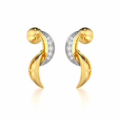 Duchess Loom Silver Earrings - Yellow Gold - Image 2