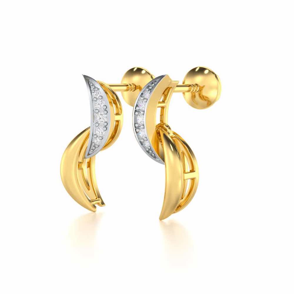 Duchess Loom Silver Earrings - Yellow Gold - Image 3