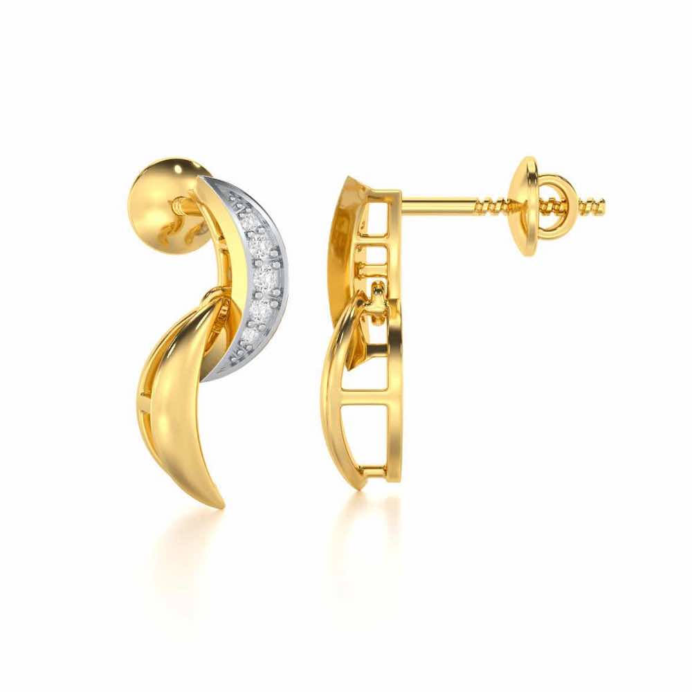 Duchess Loom Silver Earrings - Yellow Gold - Image 4