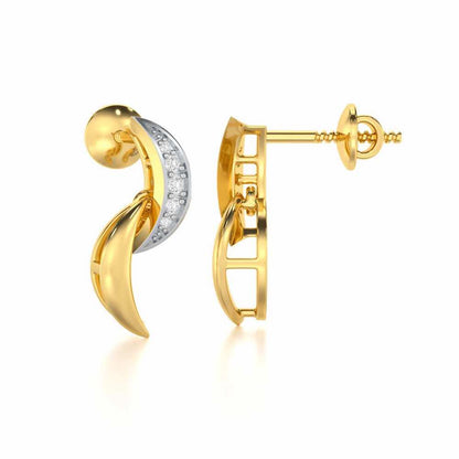 Duchess Loom Silver Earrings - Yellow Gold - Image 4