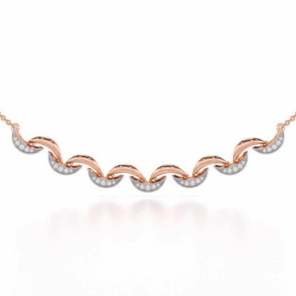 Duchess Loom Silver Necklace - Rose Gold - Image 1