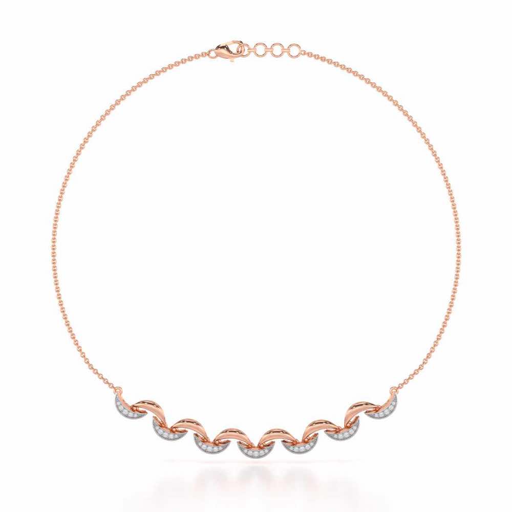 Duchess Loom Silver Necklace - Rose Gold - Image 2