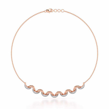 Duchess Loom Silver Necklace - Rose Gold - Image 2