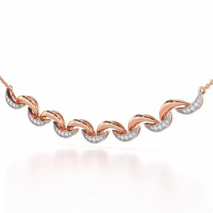 Duchess Loom Silver Necklace - Rose Gold - Image 3
