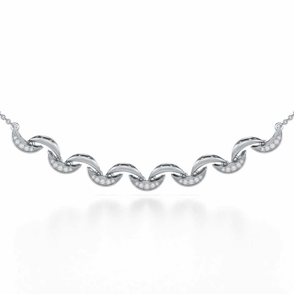 Duchess Loom Silver Necklace - White Gold - Image 1