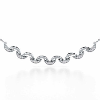 Duchess Loom Silver Necklace - White Gold - Image 1