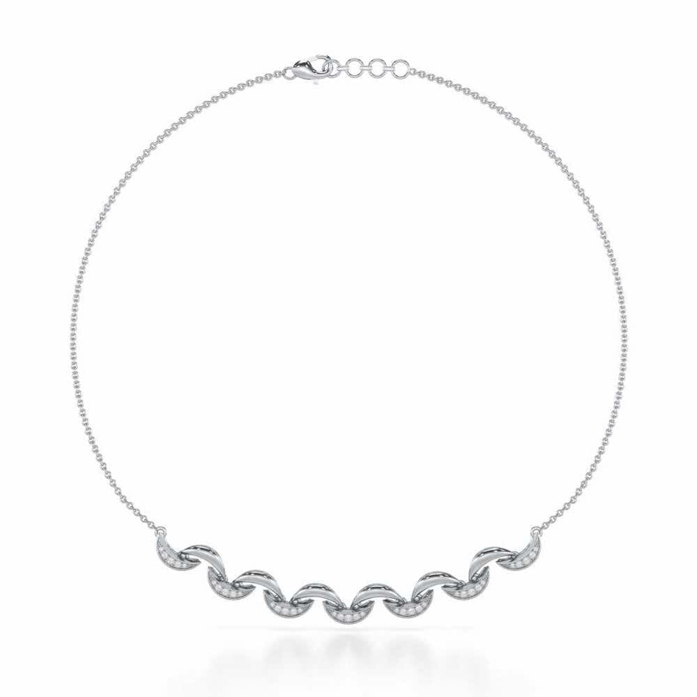 Duchess Loom Silver Necklace - White Gold - Image 2