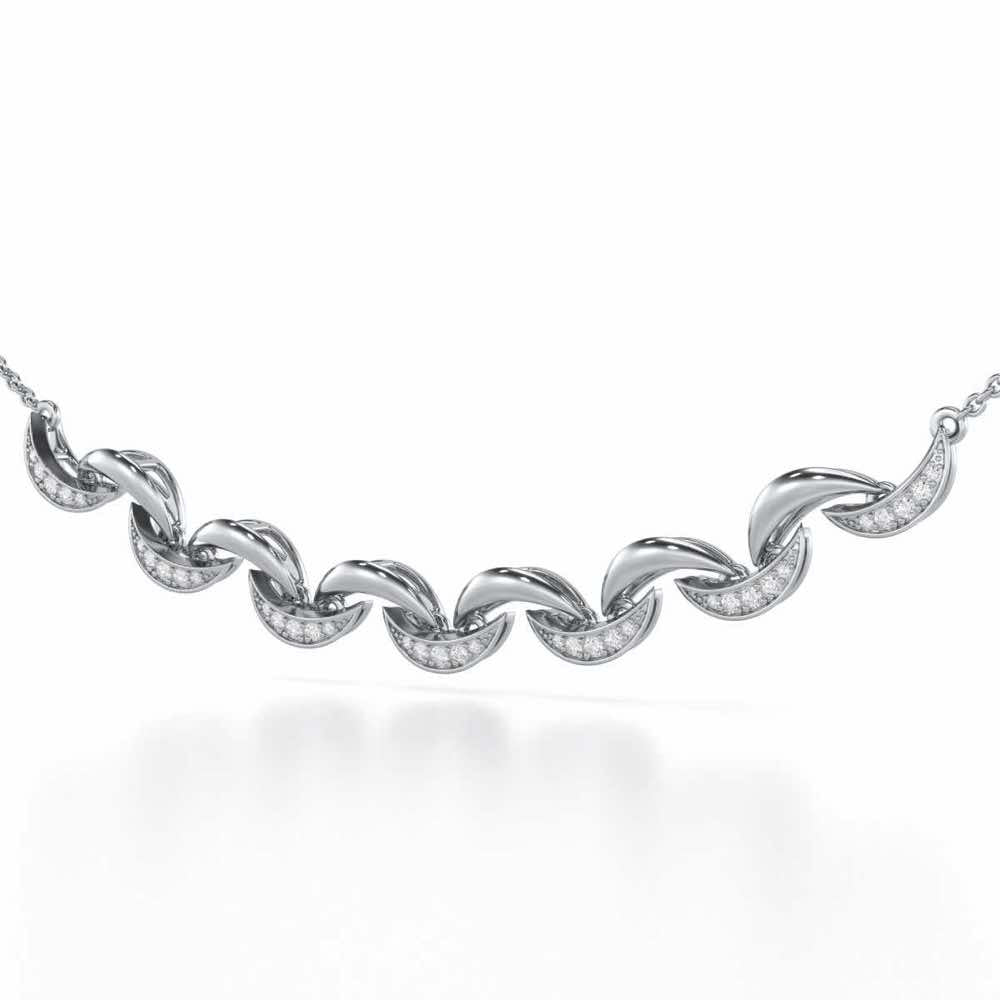 Duchess Loom Silver Necklace - White Gold - Image 3