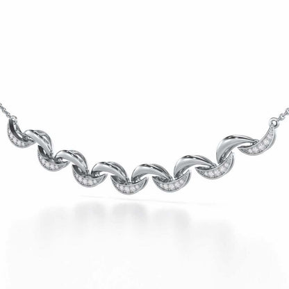 Duchess Loom Silver Necklace - White Gold - Image 3