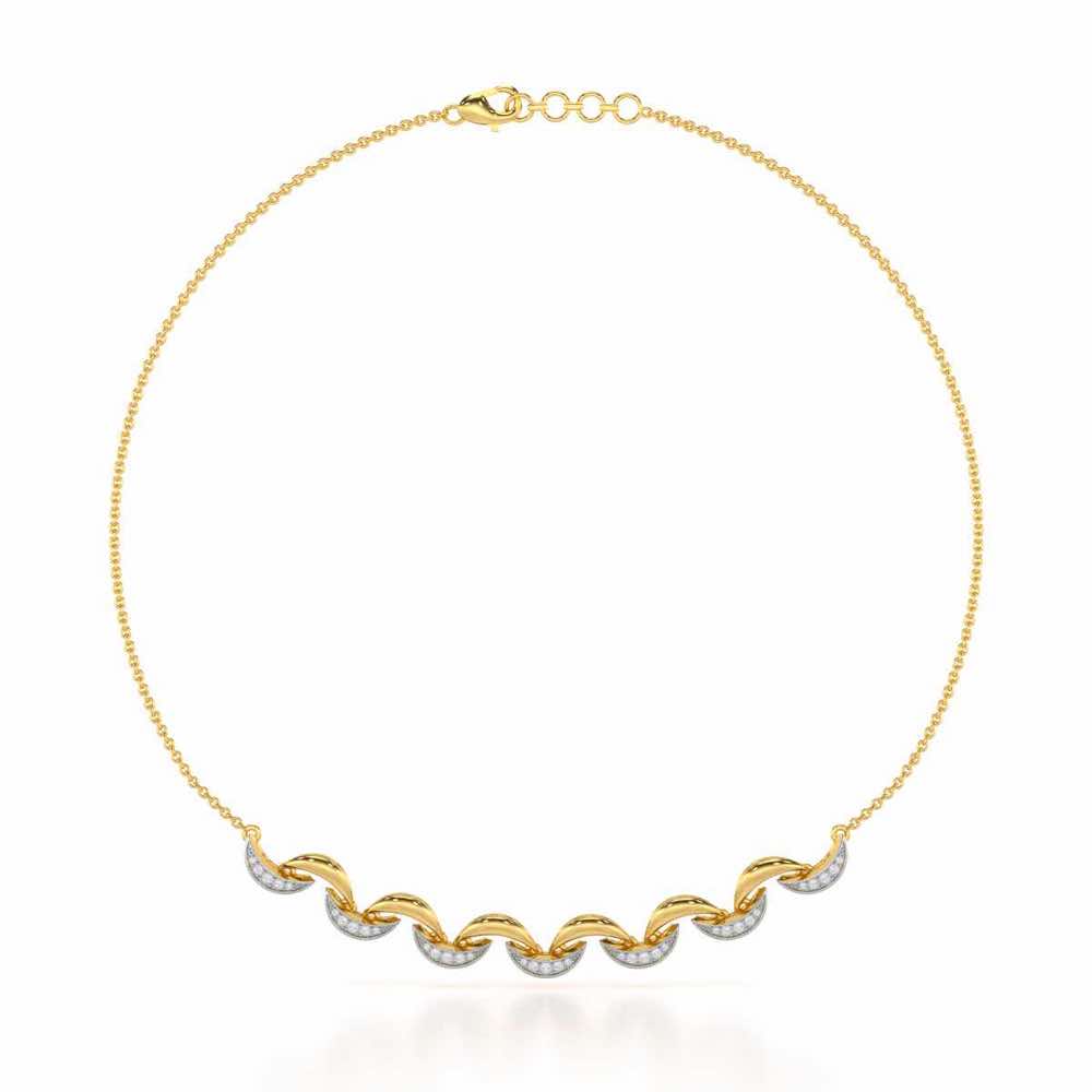 Duchess Loom Silver Necklace - Yellow Gold - Image 2