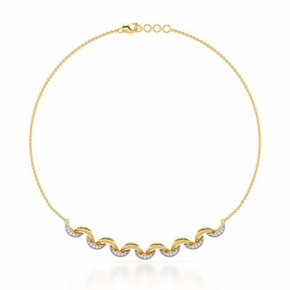 Duchess Loom Silver Necklace - Yellow Gold - Image 2