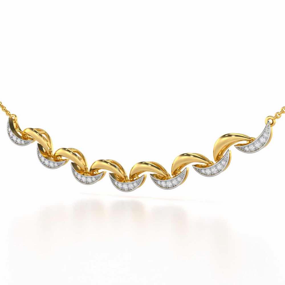 Duchess Loom Silver Necklace - Yellow Gold - Image 3