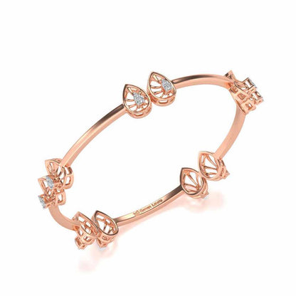 Duo Drops Silver Bangles - Rose Gold - Image 1