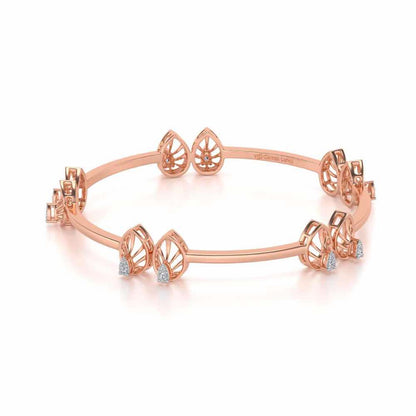 Duo Drops Silver Bangles - Rose Gold - Image 2