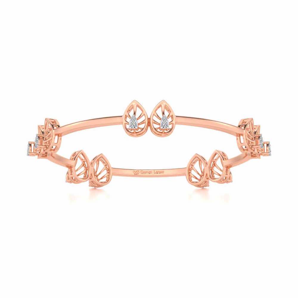 Duo Drops Silver Bangles - Rose Gold - Image 4