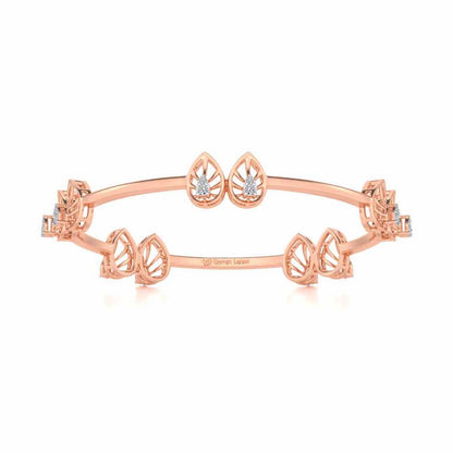 Duo Drops Silver Bangles - Rose Gold - Image 4