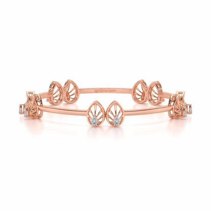 Duo Drops Silver Bangles - Rose Gold - Image 5