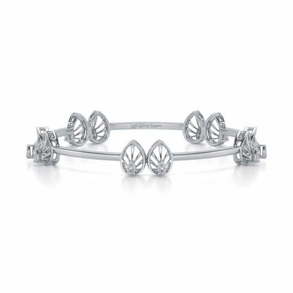 Duo Drops Silver Bangles - White Gold - Image 5