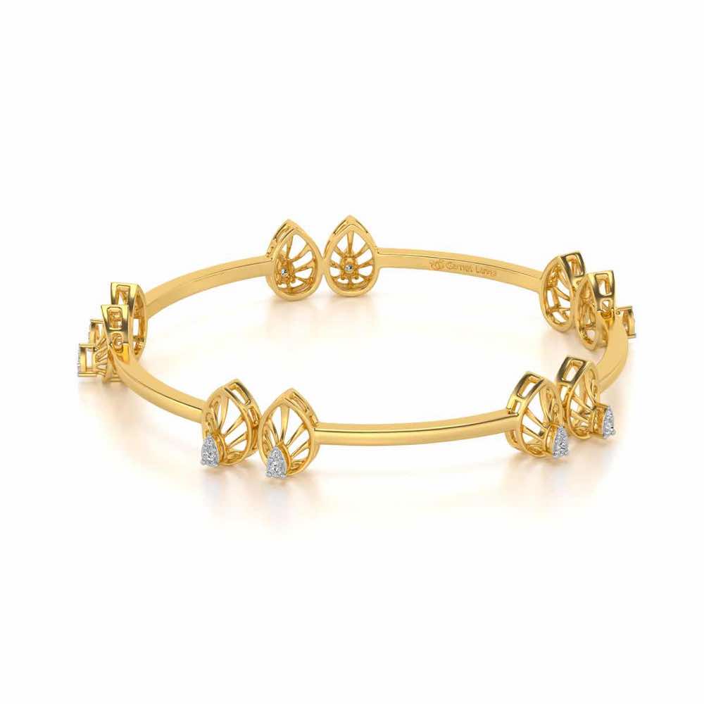Duo Drops Silver Bangles - Yellow Gold - Image 2