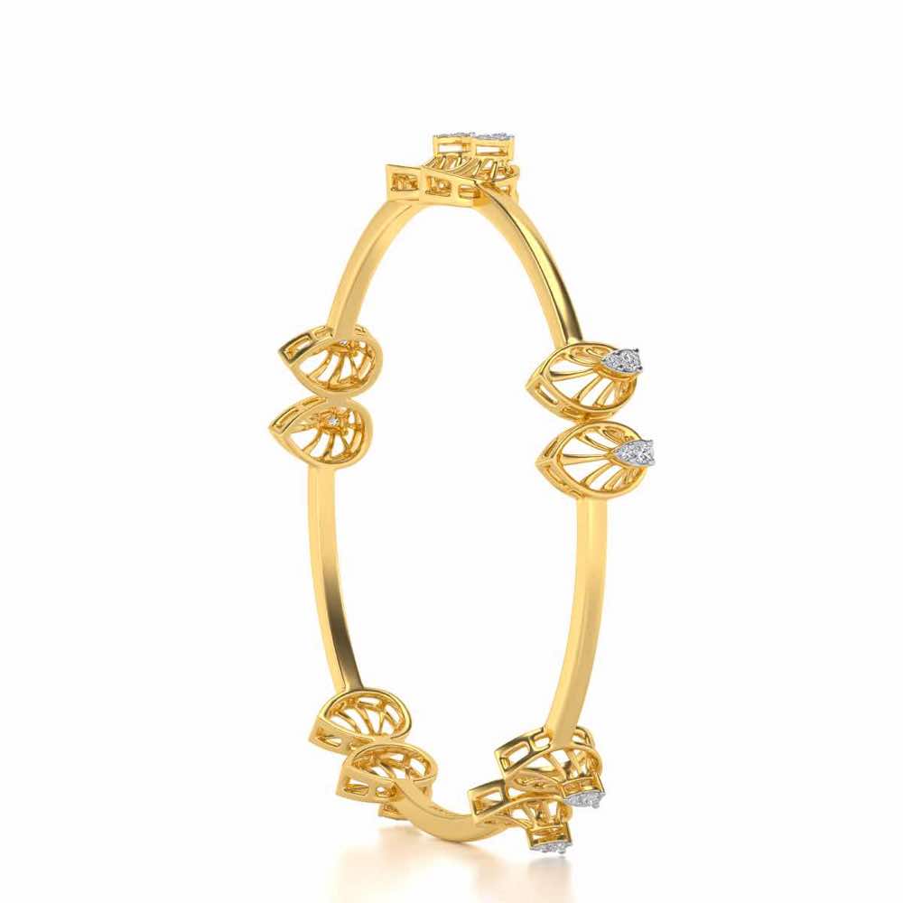 Duo Drops Silver Bangles - Yellow Gold - Image 3