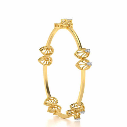 Duo Drops Silver Bangles - Yellow Gold - Image 3