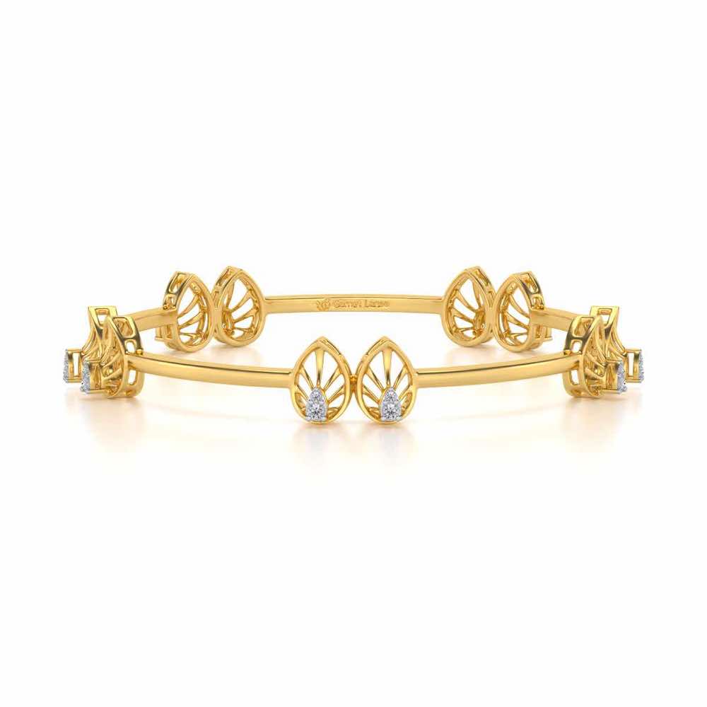 Duo Drops Silver Bangles - Yellow Gold - Image 5