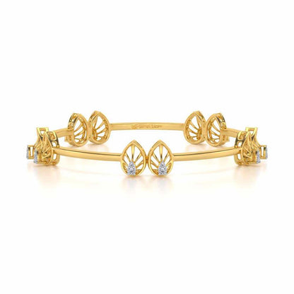 Duo Drops Silver Bangles - Yellow Gold - Image 5